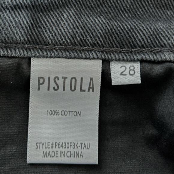 Pistola Keaton Distressed Straight Leg Busted Knee Jeans Women's 28 Black Taurus - Picture 4 of 6